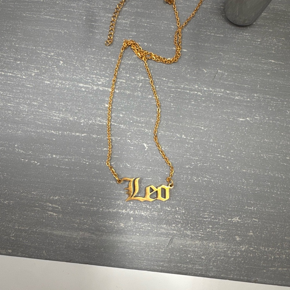 Gold Leo Zodiac Necklace